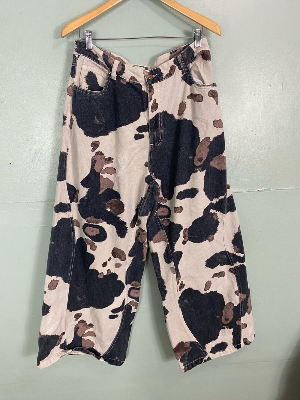 SIXXTA Fiesta Fun Maxi Jeans Cowgirl Cowboy Camo Wide Leg Baggy Size 12